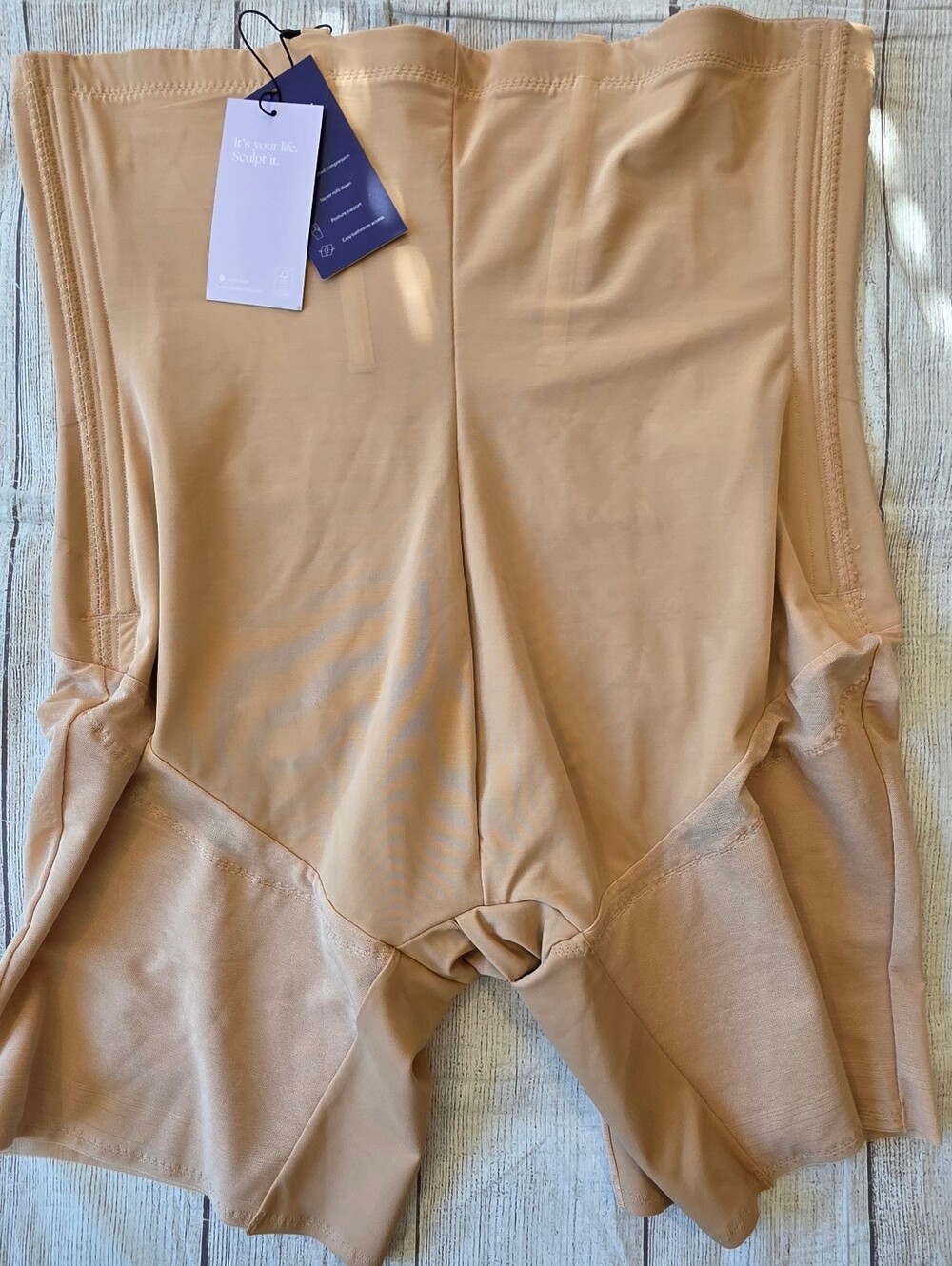 HONEY LOVE Women's Size 3X SUPER POWER SHORTS, Nude Beige Shapewear New w/ Tags